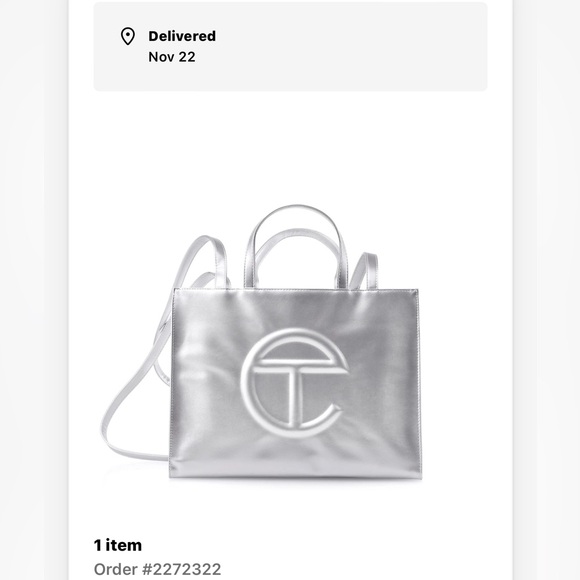 Telfar Medium Shopping Bag Silver - Picture 5 of 7